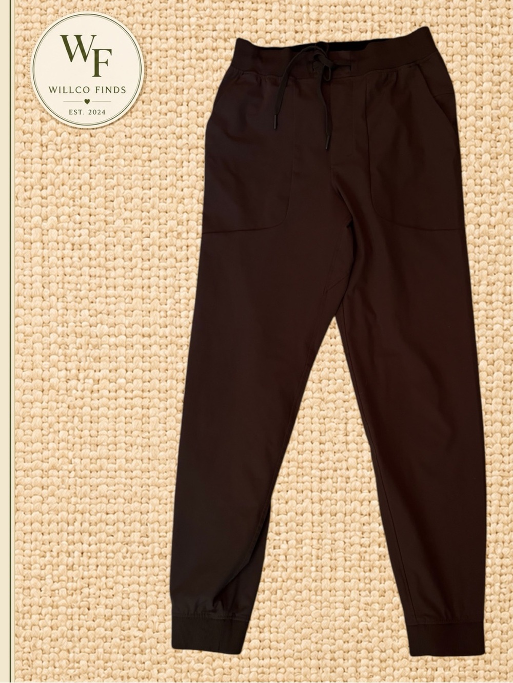 Lululemon Men’s Medium Dark Green/Brown Technical Joggers Zip Pocket Drawstring